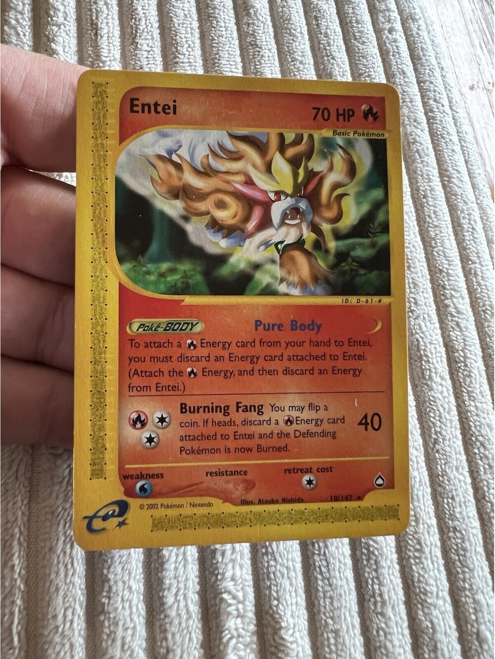 2003 RARE Aquapolis Entei Reverse Non Holo 10/147 Pokemon Card - Picture 5 of 9